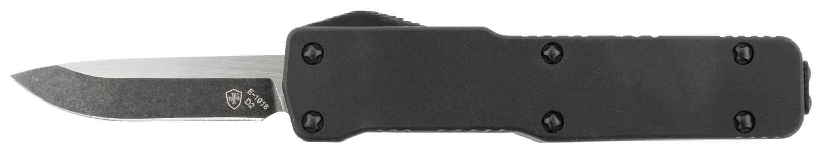 Templar Knife CABR321 Premium LW  Micro 1.85" OTF Drop Point Plain Black Oxide Stonewashed D2 Steel Blade, 3.50" Black Aluminum Handle, California Legal