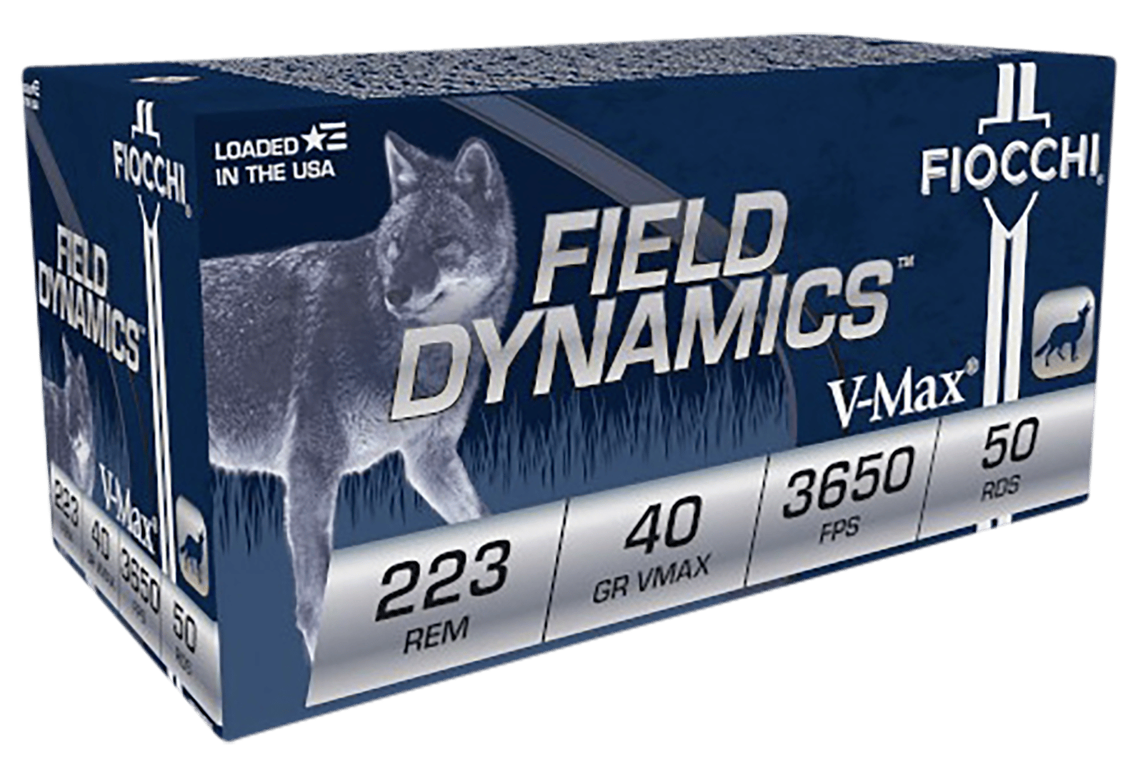 Fiocchi 223HVB50 Field Dynamics  223Rem 40gr Hornady V Max 50 Per Box/20 Case