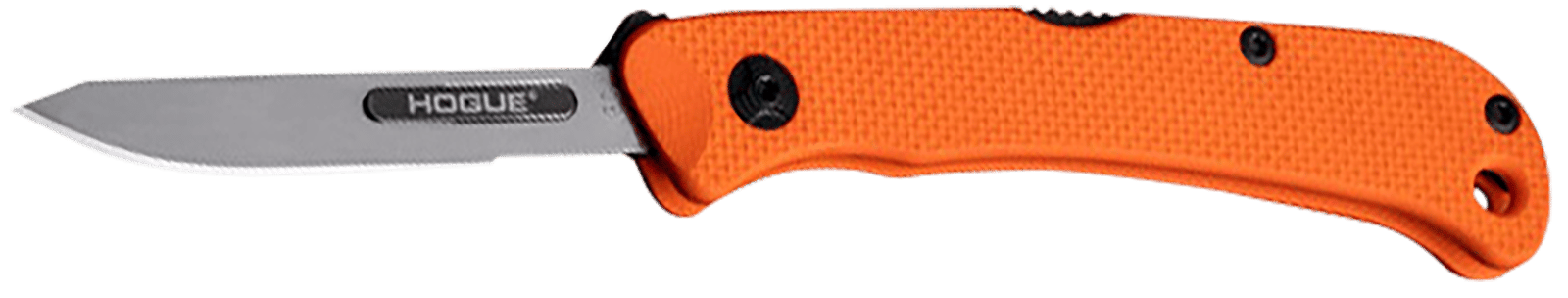 Hogue 35834 Expel  2.50" Folding Scalpel Plain Satin High Carbon Steel Blade, Blaze Orange Textured G10 Scales/SS Handle