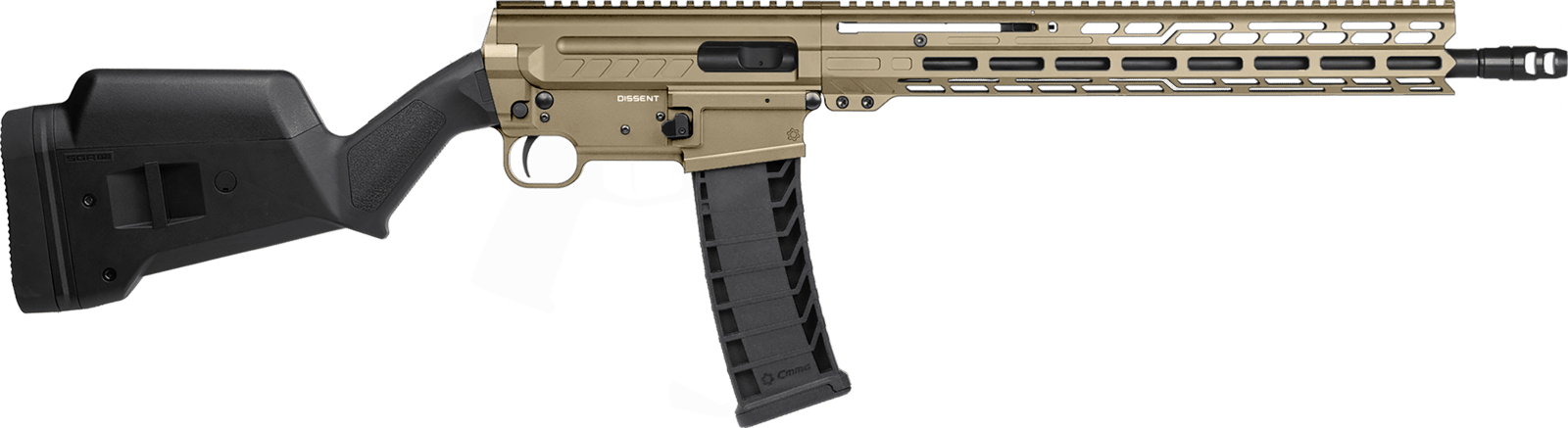 CMMG 94AC80FCT Dissent BR4 *CA Compliant 9mm Luger 10+1 16.10" Black Nitride Threaded Barrel, Coyote Tan Cerakote Picatinny Rail Aluminum Receiver, Magpul SGA Black Polymer Stock