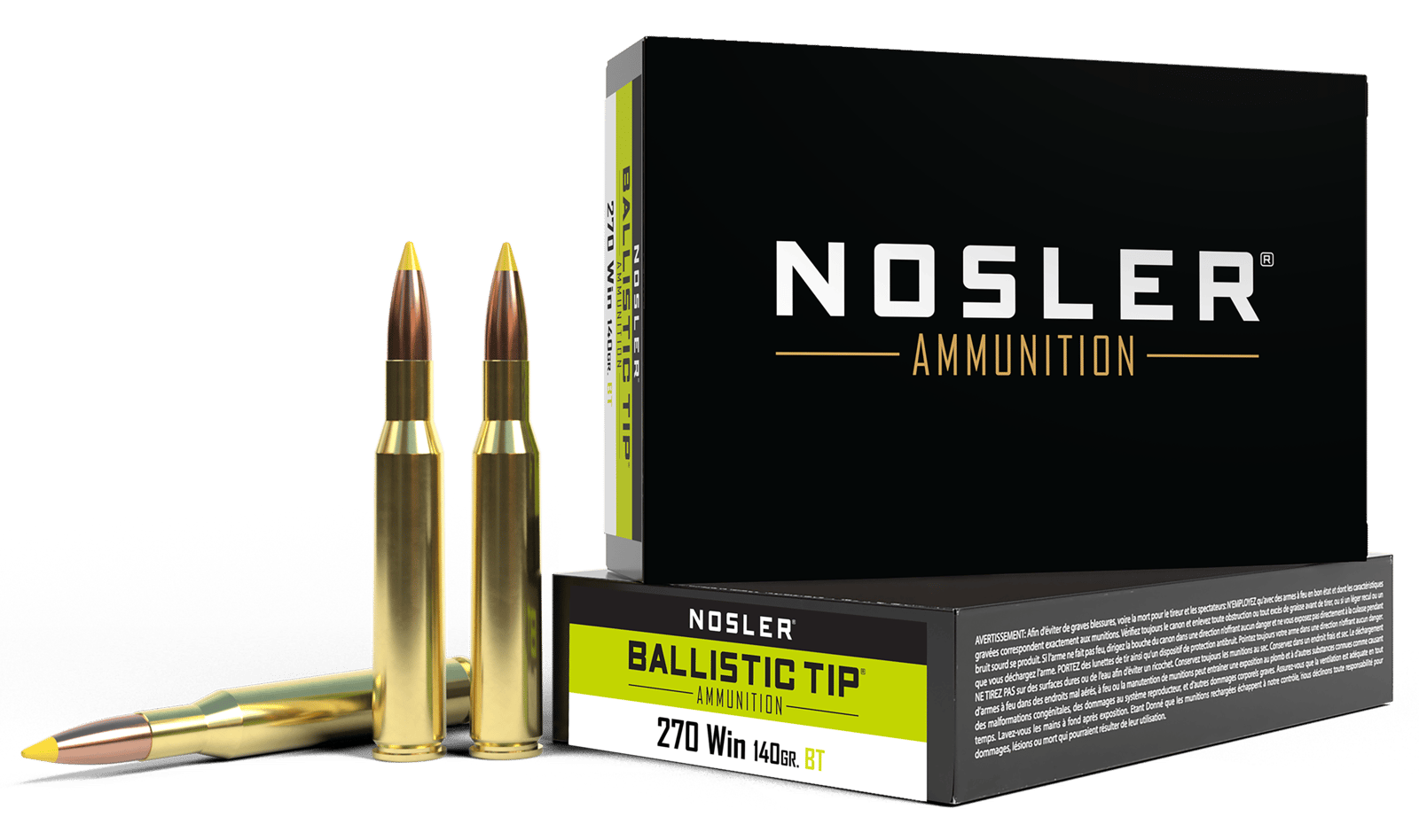 Nosler 40055 Ballistic Tip  270Win 140gr Spitzer Ballistic Tip 20 Per Box/10 Case