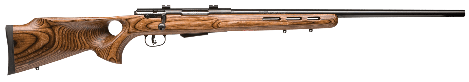 Savage Arms 18528 25 Lightweight Varminter-T 223 Rem 4+1 Cap 24" Matte Black Rec/Barrel Natural Brown Laminate Fixed Thumbhole Stock Right Hand (Full Size) with Detachable Box Magazine