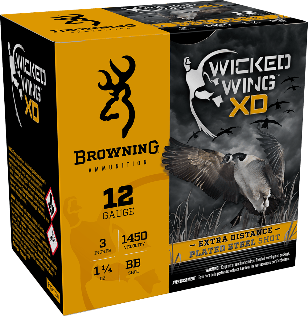 Browning Ammo B193411230 Wicked Wing XD  12Gauge 3" 1 1/4oz BBShot 25 Per Box/10 Case