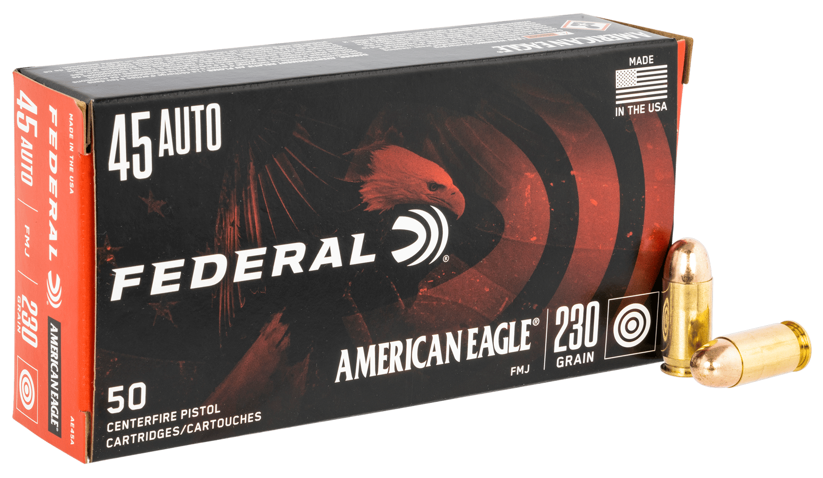 Federal AE45A American Eagle Handgun 45ACP 230gr Full Metal Jacket 50 Per Box/20 Case