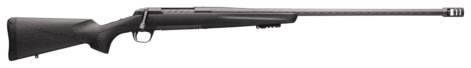 Browning 035543299 X-Bolt Pro Long Range 6.8 Western 3+1 26" Skip Fluted Heavy Barrel, Recoil Hawg Muzzle Brake, Spiral Fluted Bolt, Carbon Gray Elite Cerakote, Natural Carbon Fiber Stock