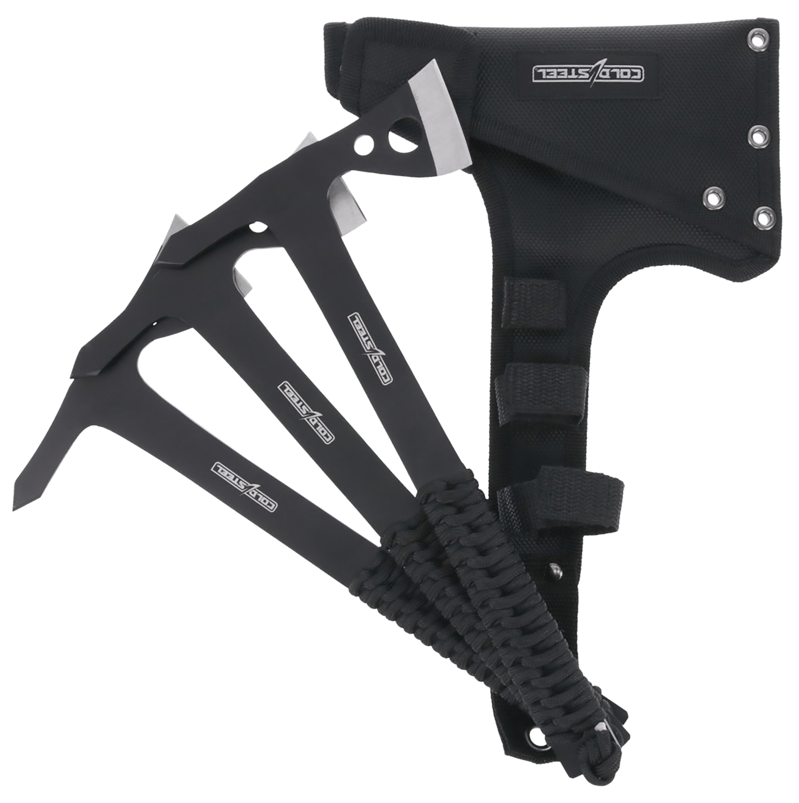 Cold Steel CSTH175AX3PK Throwing Axes  1.75" Black Oxide 420 Stainless Steel Blade Paracord Wrap Handle Set of 3