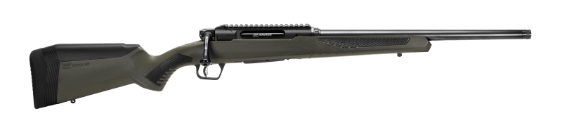 Savage Arms 57655 Impulse Hog Hunter 30-06 Springfield 4+1 Matte Black 20" Threaded Barrel/Rec, Matte OD Green Fixed AccuStock with AccuFit, Includes Detachable Box Mag
