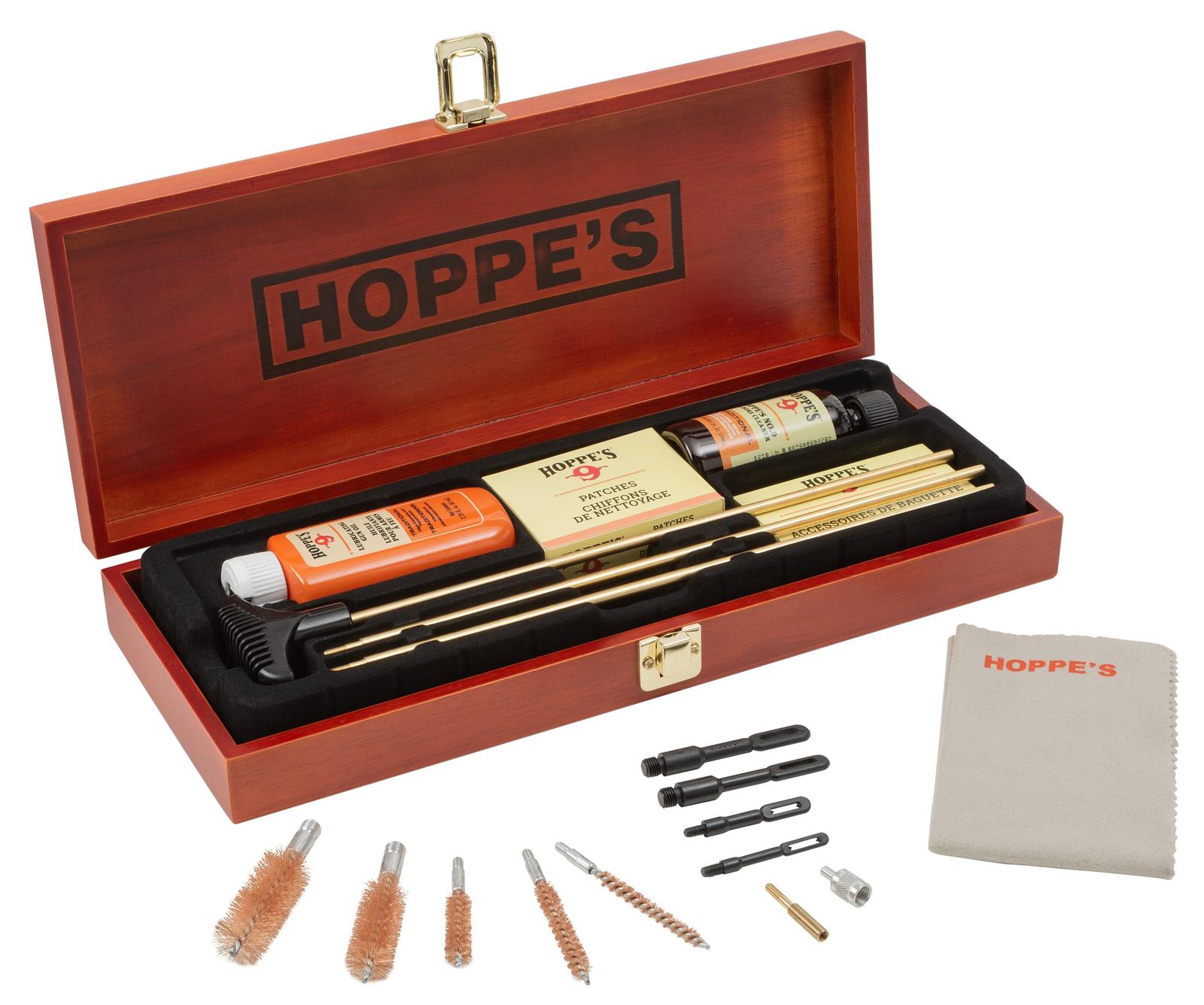 Hoppe's BUOX Deluxe Cleaning Kit Rifle/Shotgun/Pistol Wood Box