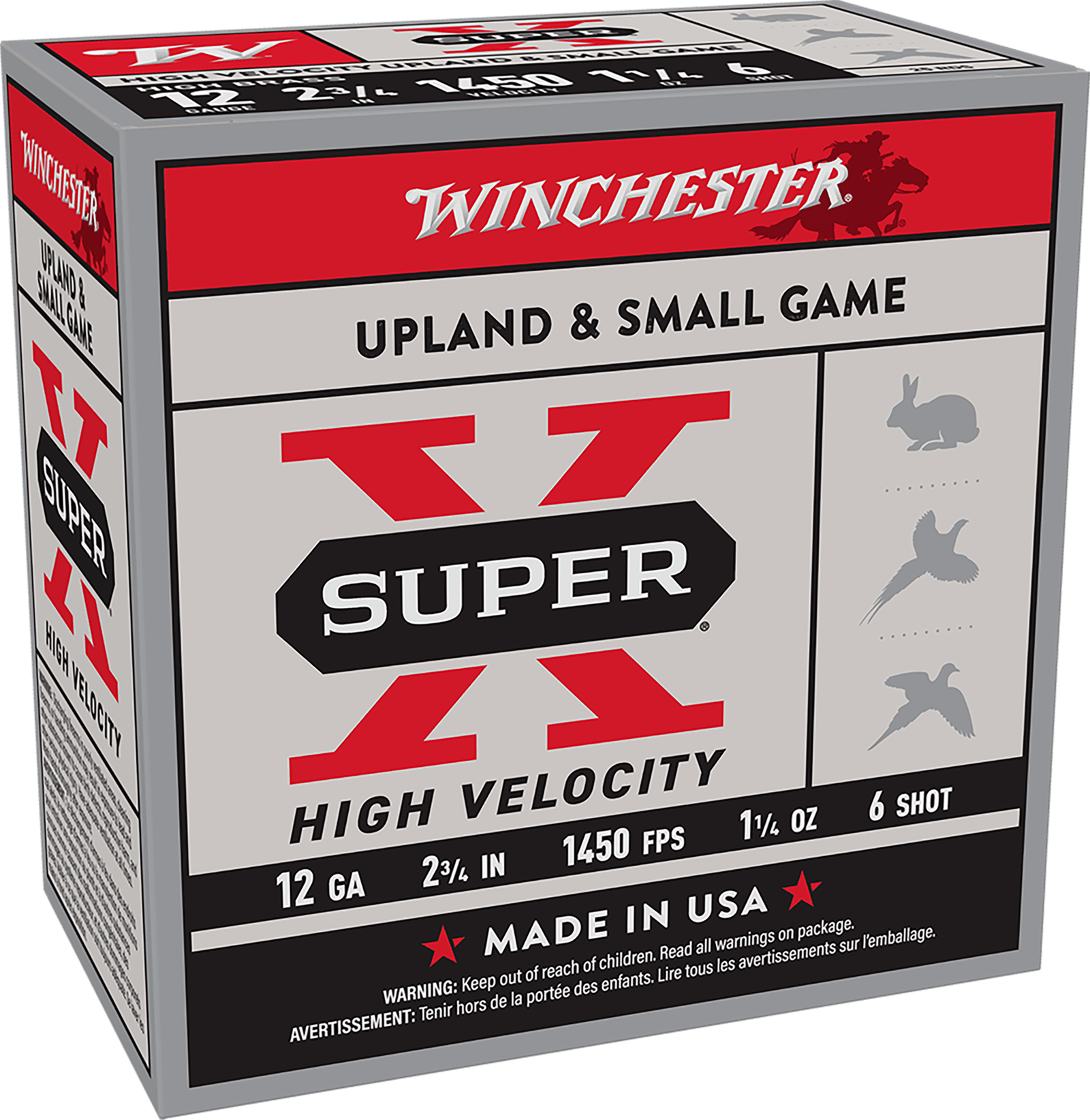 Winchester Ammo X12HV6 Super X High Velocity 12Gauge 2.75" 1 1/4oz 6Shot 25 Per Box/10 Case