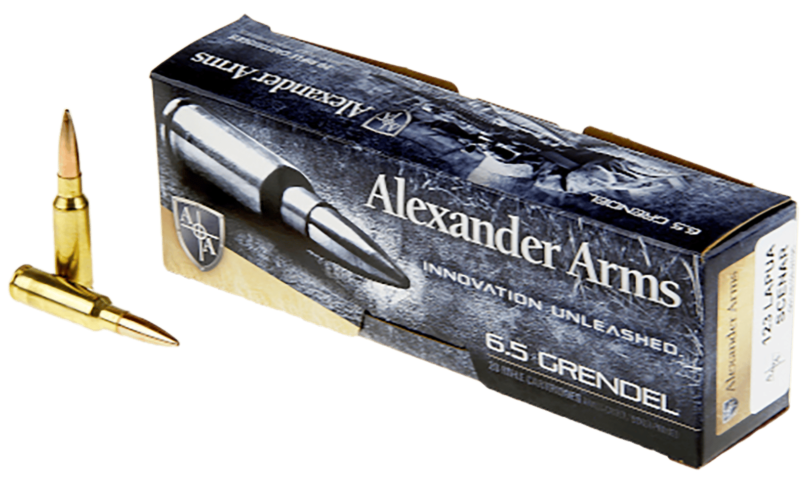 Alexander Arms AG123LSBOX Lapua Scenar  6.5Grendel 123gr Boat Tail Open Tip Match 20 Per Box/10 Case