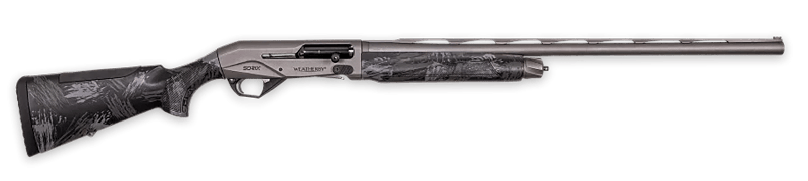 Weatherby XST1228SMG Sorix  Full Size 12 Gauge Semi-Auto 3.50" 2+1 28" Gray Cerakote Vent Rib Barrel & Drilled & Tapped Steel Receiver, Storm Camo Synthetic Stock w/Adj Shim, Ambidextrous