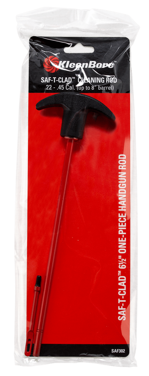 KleenBore SAF302 SAF-T-CLAD Cleaning Rod .22 - .45 Cal Handgun 6.5" w/Swivel Handle