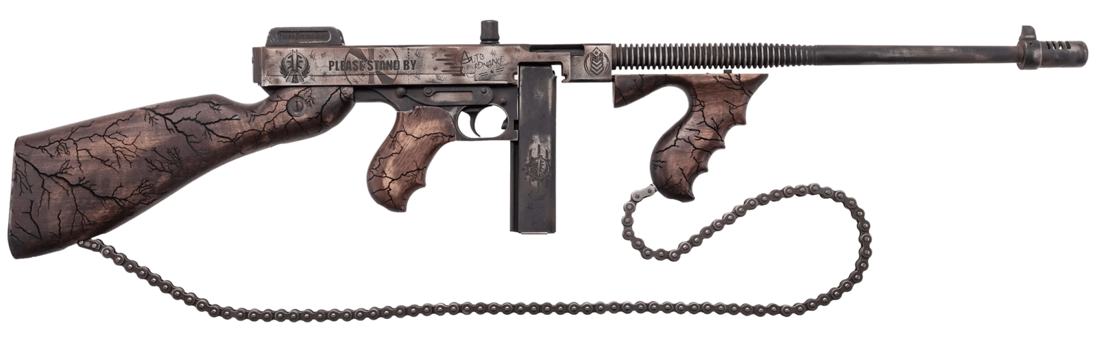 Thompson T150DC8 1927A-1 Wastelander .45 Cal 50+1 18" Finned Barrel, Aluminum Receiver, Fixed Stock