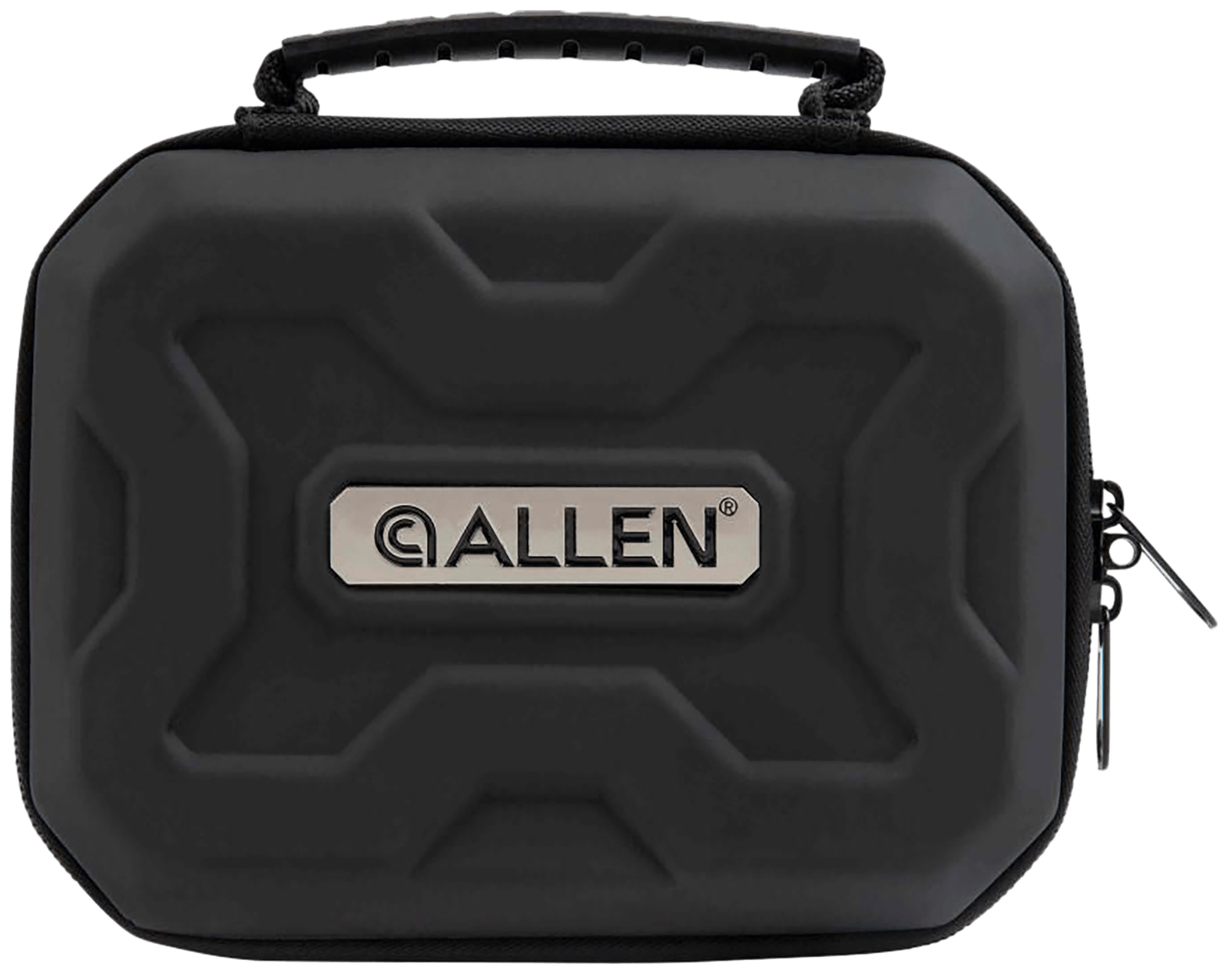 Allen 827 EXO  Handgun Case Black Polymer, Molded Carry Handle, Egg Crate Foam & Lockable Zippers 7" x 5.25"