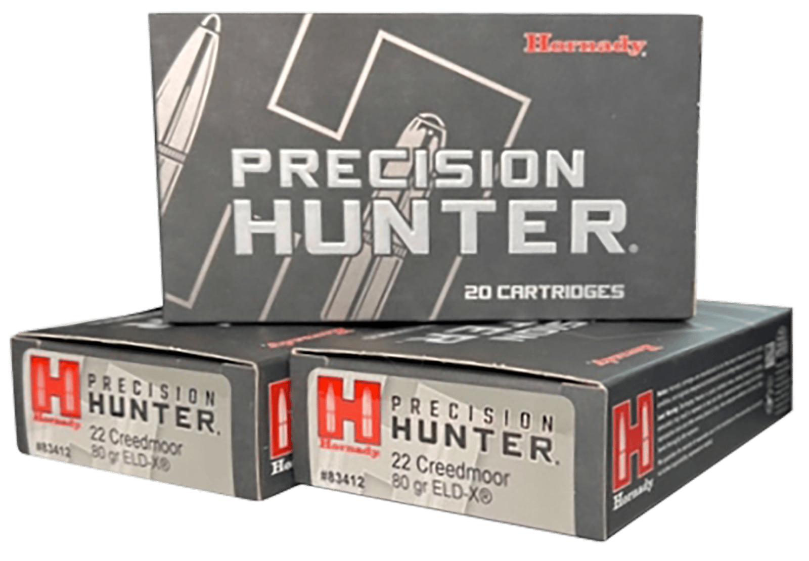 Hornady 83412 Precision Hunter  22 Creedmoor 80 gr ELD-X 20 Per Box/10 Cs
