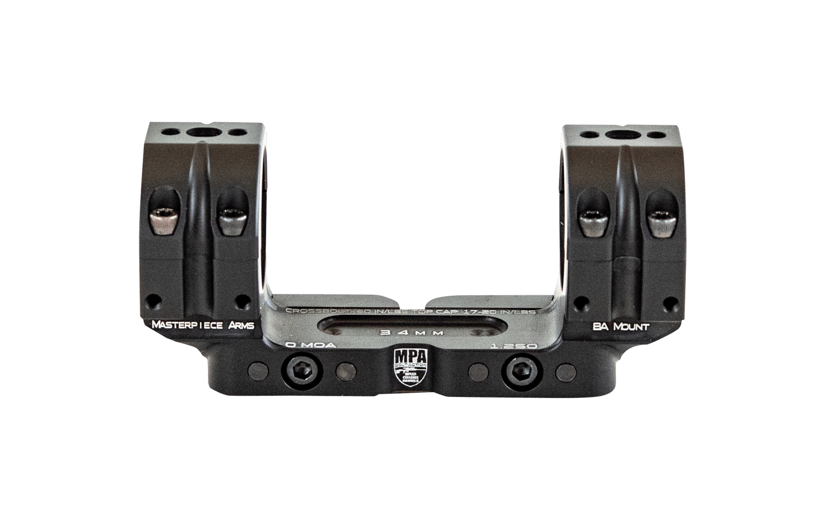 MasterPiece Arms BAMOUNT301125 MPA BA Bolt Action Mount  Black