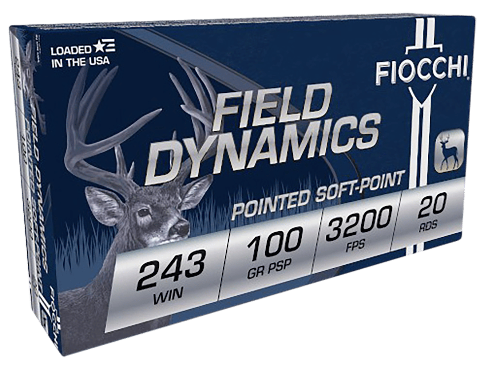 Fiocchi 243SPD Field Dynamics  243Win 100gr Pointed Soft Point 20 Per Box/10 Case