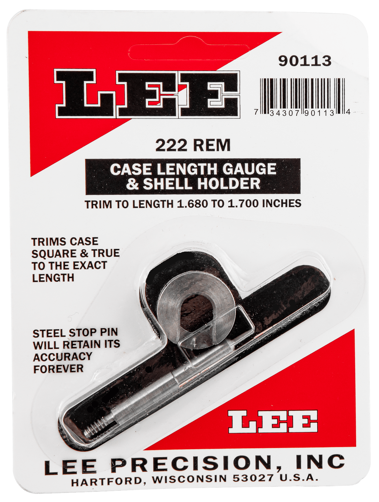 Lee Precision 90113 Case Length Gauge  222 Rem Steel