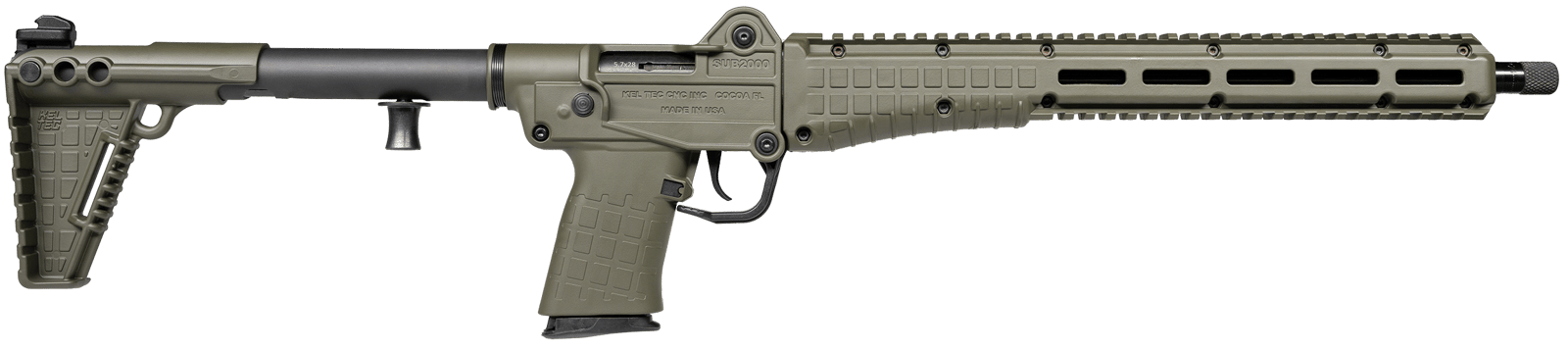 Kel-Tec SUB2K57GRN SUB2000 Gen3 5.7x28mm 20rd 16.15" Green Polymer Stock
