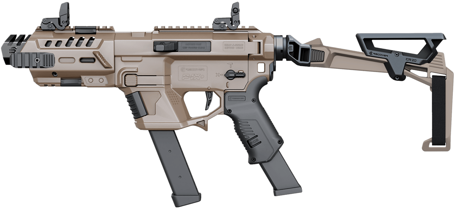 Recover Tactical PIXPBFBR02 P-IX+Basic  PG9 Folding Brace Metal Front Guard Tan