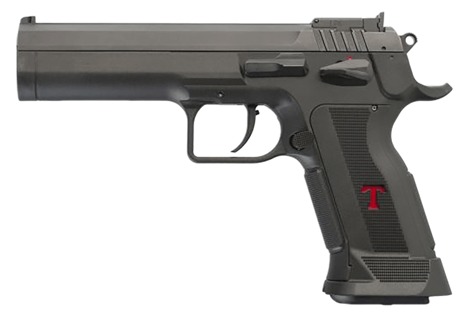 Tanfoglio TFLIMPROP9 Limited Custom  9mm Luger 19+1 4.76" Stainless Steel Barrel, Black Serrated Steel Slide, Black Polymer Frame w/Beavertail, Textured Grip