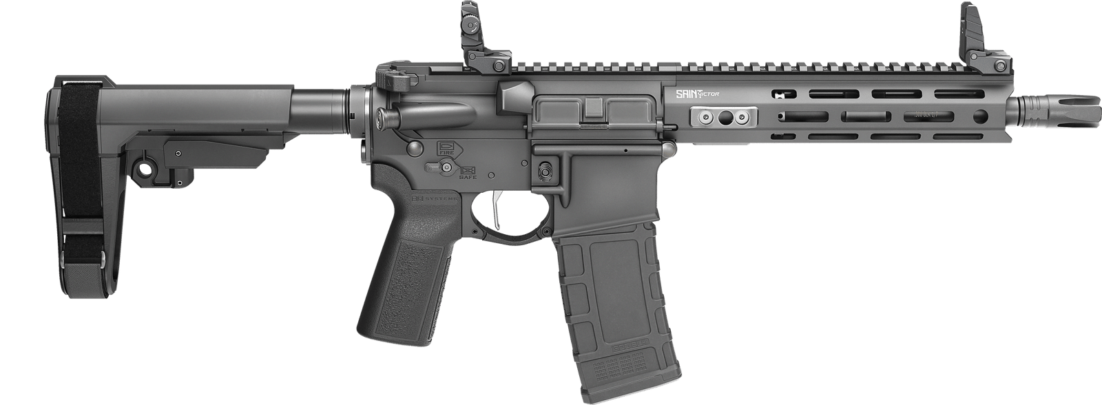 Springfield Armory STV995300B-V2-SBA3 SAINT Victor 300 Blackout 30+1 9.50" Black Nitride Threaded Barrel, Black Hardcoat Anodize Aluminum Receiver w/ Rail, M-LOK Handguard, Black Polymer SB Tactical S
