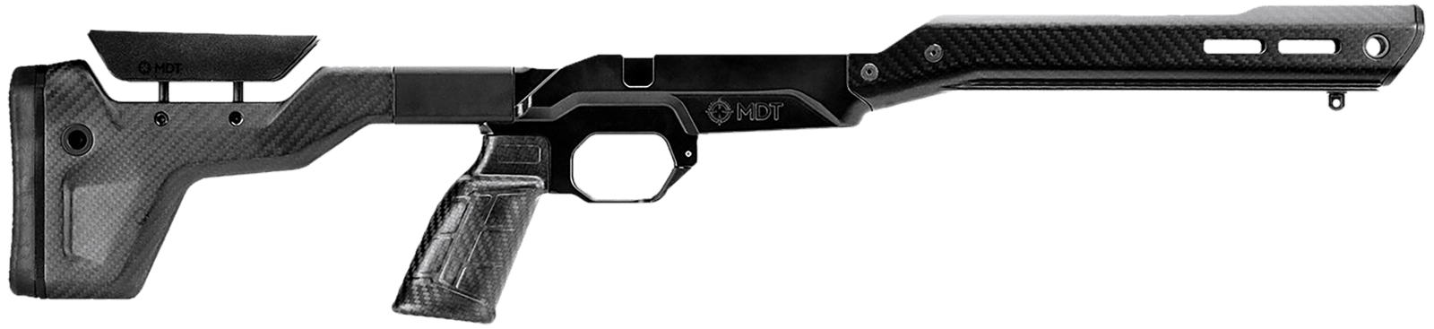 Mdt Sporting Goods Inc 107835BCF HNT26 Chassis System Black Carbon Fiber Fits Howa 1500 SA/ Weatherby Vanguard Compatible w/ AICS Mags Short Action ARCA