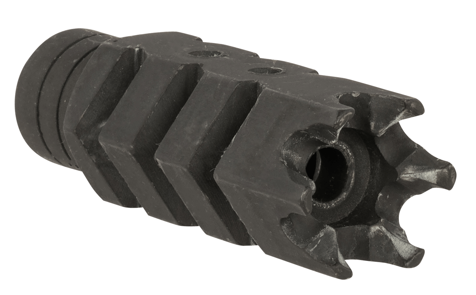 ATI Outdoors A5102251 Shark Muzzle Brake  Black Oxide Steel with 1/2"-28 tpi Threads for .223 Cal/5.56 AR-15