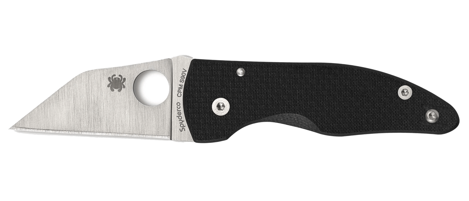 Spyderco C264CFP MicroJimbo  2.45" Folding Wharncliffe Plain Satin CPM S90V Blade, Black Textured Carbon Fiber Handle