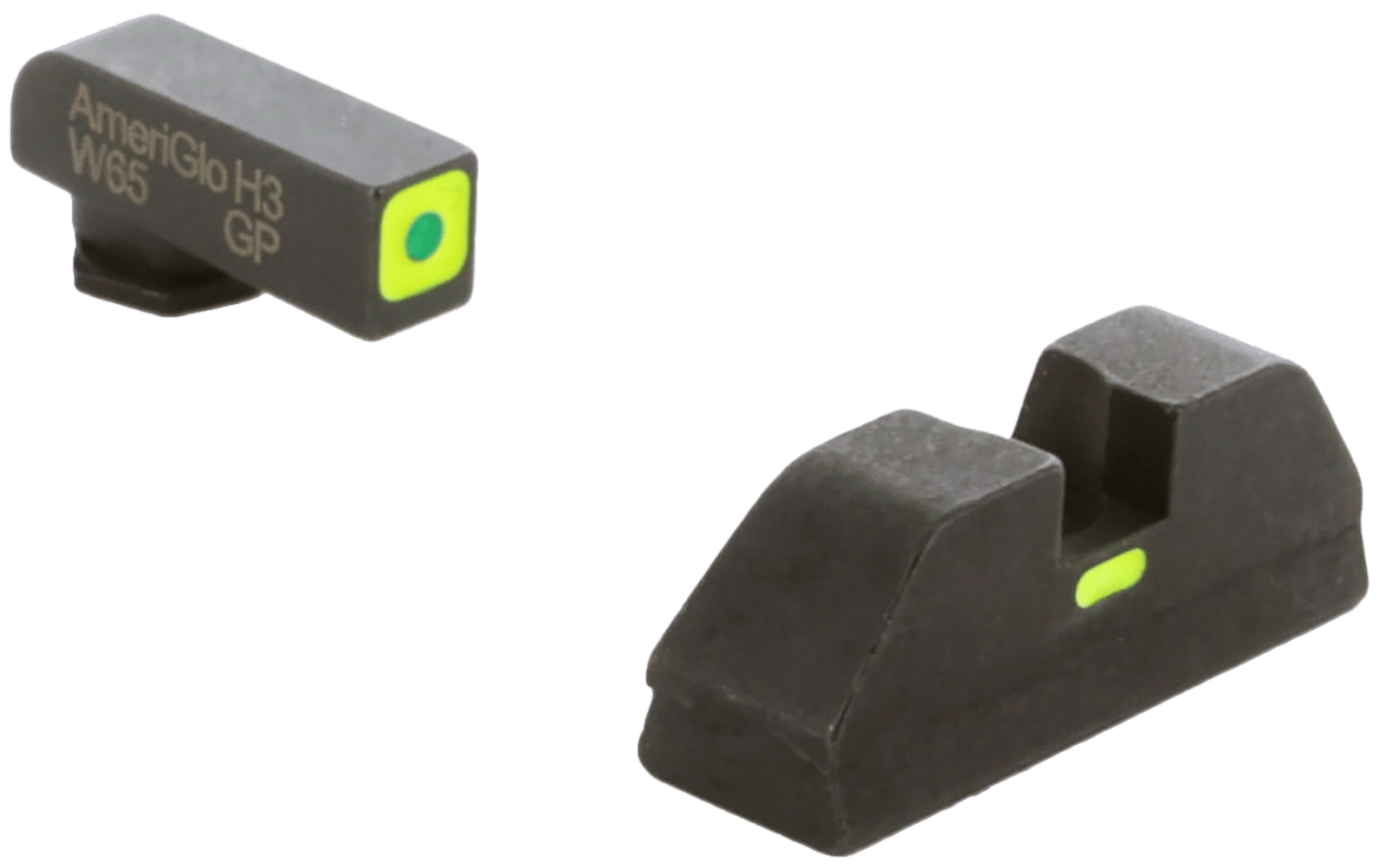 AmeriGlo GL615 CAP Sight Set for Glock  Green Tritium LumiGreen Outline Front Sight-LumiGreen Bar Rear Sight