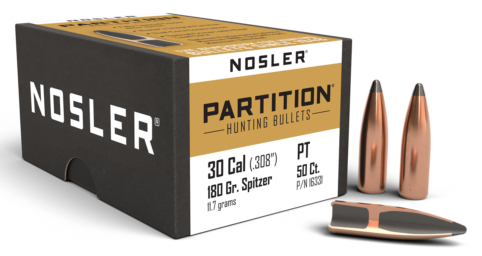 Nosler 16331 Partition  30Cal 180gr Spitzer 50/Box
