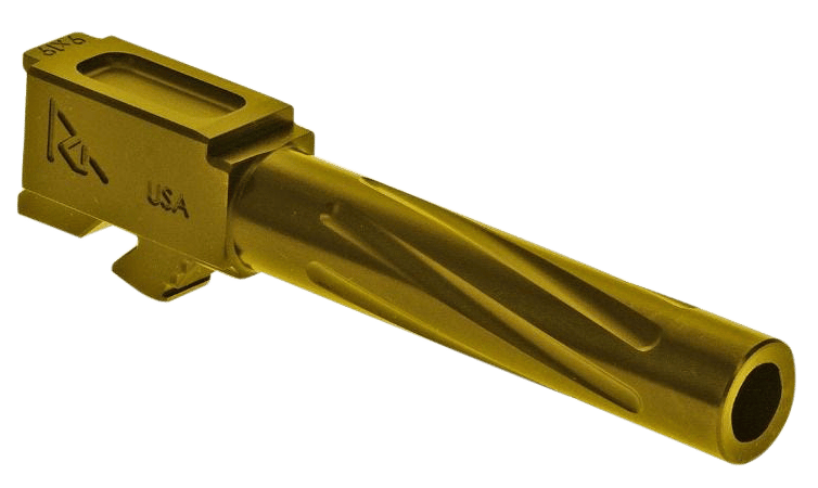 Rival Arms RA20G203E Precision V1 Match Grade 9mm Luger Compatible w/Glock 19 Gen5, 4.02" Fluted Gold PVD Stainless Steel