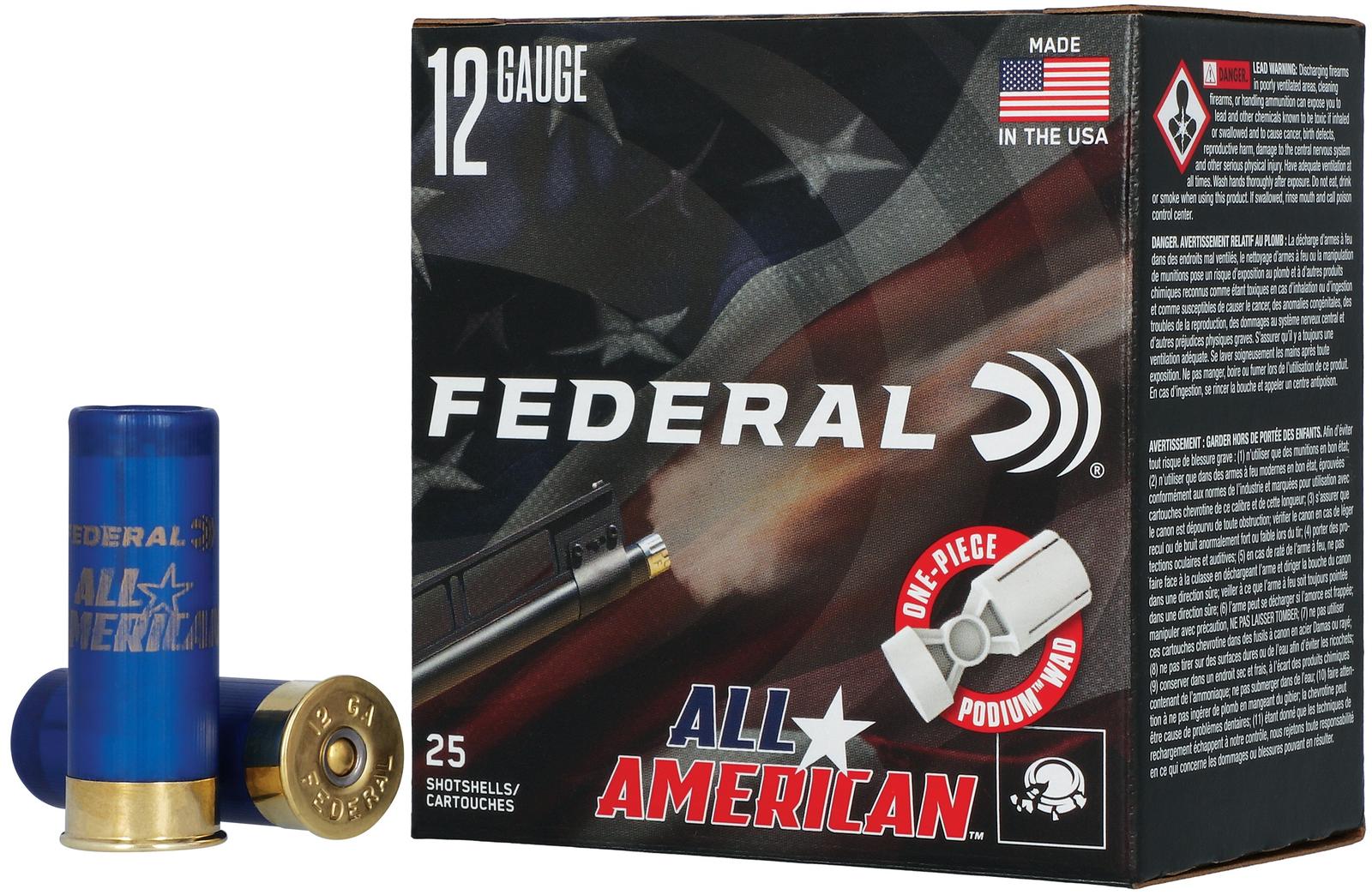 Federal FAA12H75 All-American  12Gauge 2.75" 1 1/8oz 7.5Shot 25 Per Box/10 Case