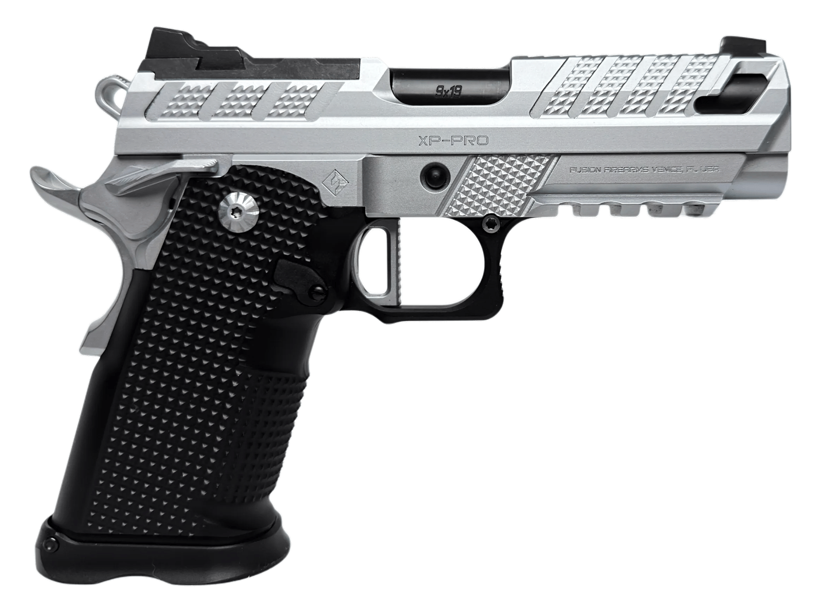 Fusion Firearms XP-9-C-V2 XP Pro V2 9mm Luger 17+1 4" Black Tennifer Chrome Steel Optic Ready/Serrated Slide Chrome