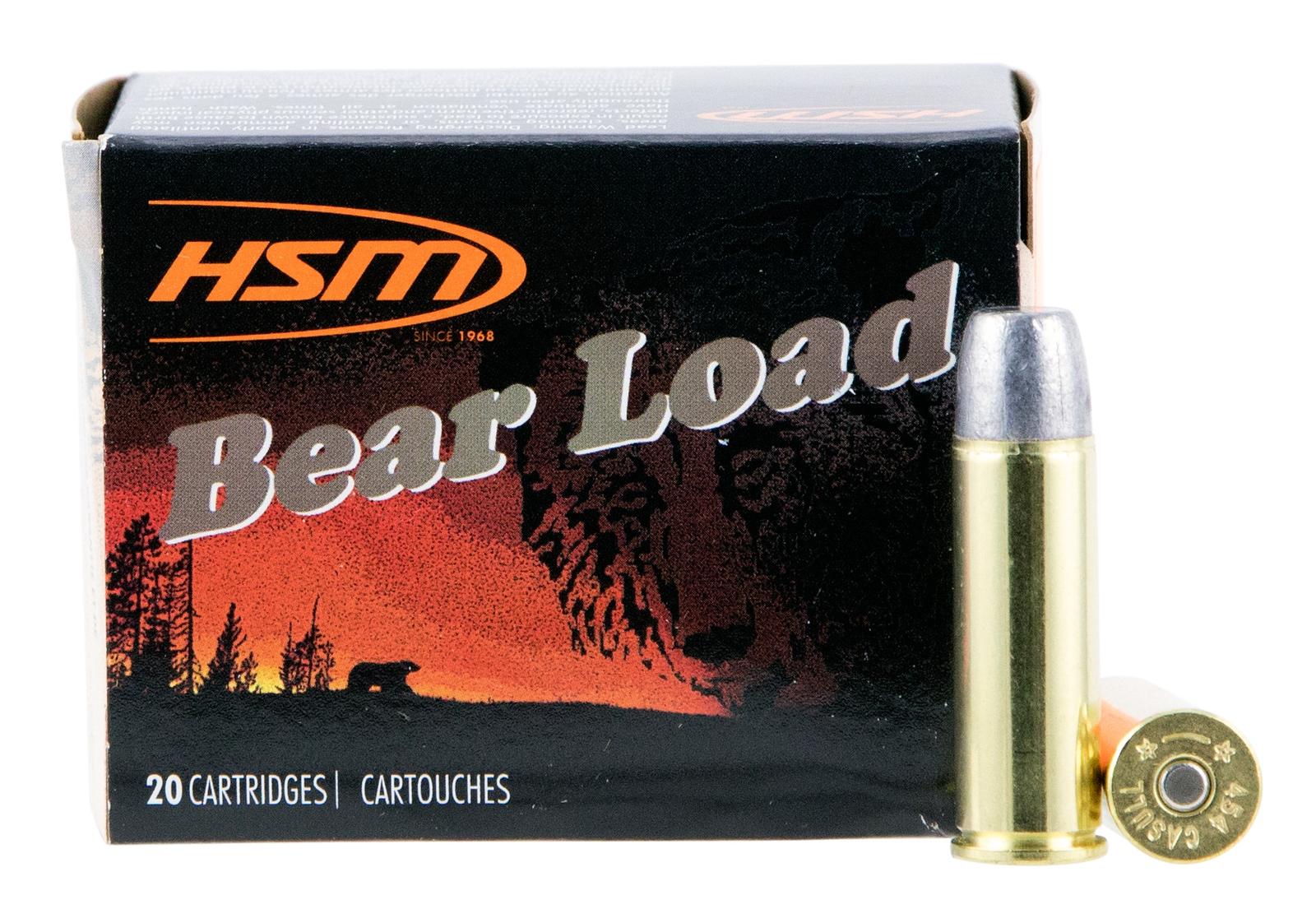 HSM 454C4N20 Bear Load  454 Casull 325 gr Wide Flat Nose 20 Per Box/ 20 Case