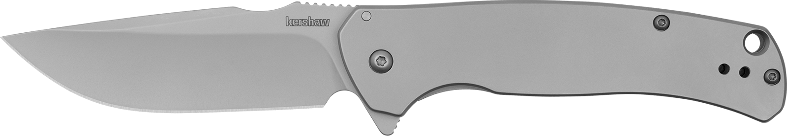 Kershaw 1416 Scour  3.30" Folding Drop Point Plain Bead Blasted 8Cr13MoV SS Blade, Bead Blasted Stainless Steel Handle