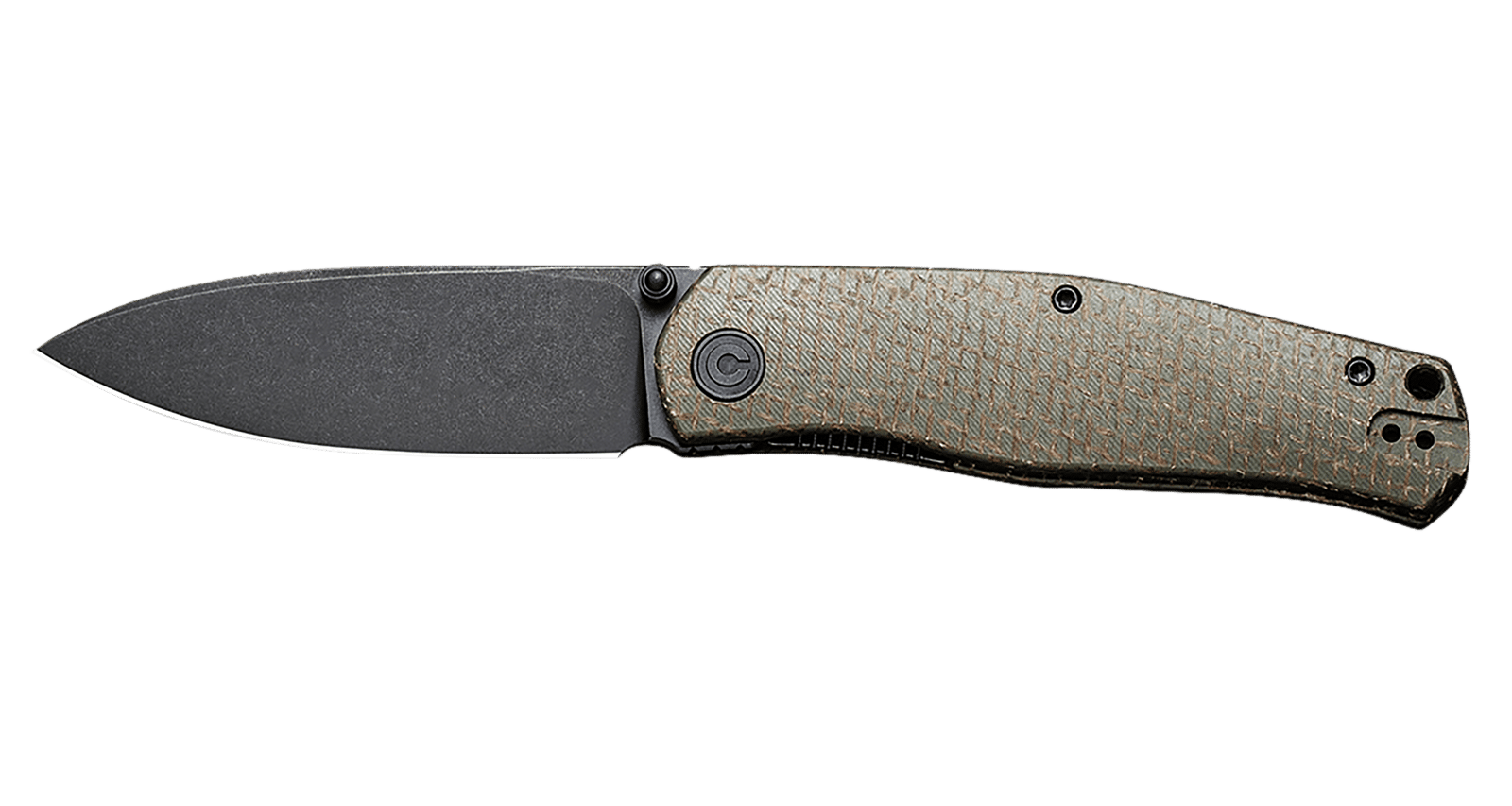 Civivi Knives C22007-2 Sokoke  EDC 3.35" Folding Drop Point Plain Black Stonewashed 14C28N Steel Blade, Green Textured Burlap Micarta Handle
