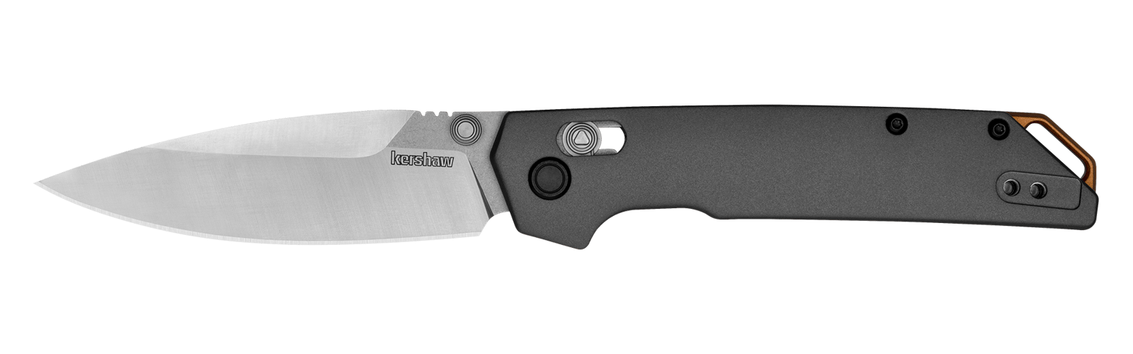 Kershaw 2038 Iridium  Full Size 3.40" Folding Spear Point Plain Satin/Stonewashed D2 Steel Blade, Gray Anodized Aluminum Handle, Includes Pocket Clip