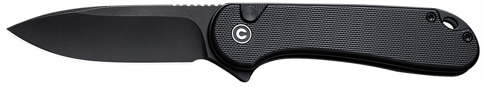 Civivi Knives C18062P-1 Elementum II  EDC 2.96" Folding Drop Point Plain Black Stonewashed Nitro-V Steel Blade, Black Textured G10 Handle