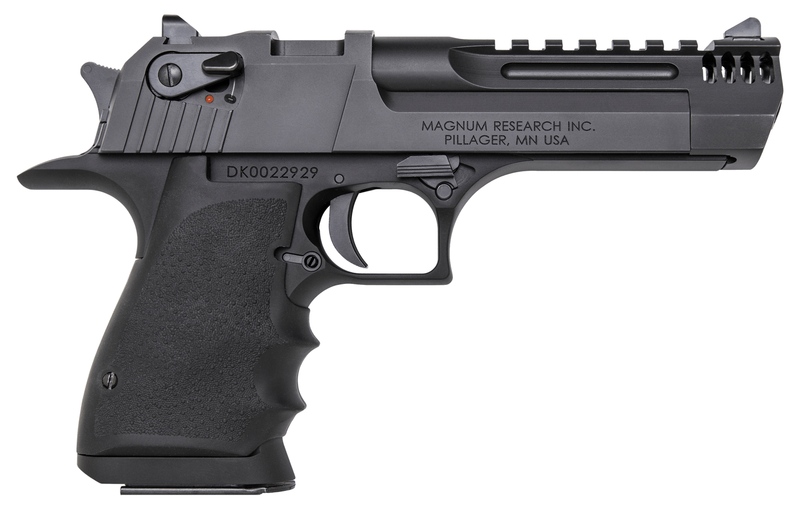 Magnum Research DE357L5IMB Desert Eagle L5 357 Mag 5" with Muzzle Brake 9+1 Black Hardcoat Anodized Aluminum Frame Black Carbon Steel Slide Black Hogue Wraparound Rubber Grip