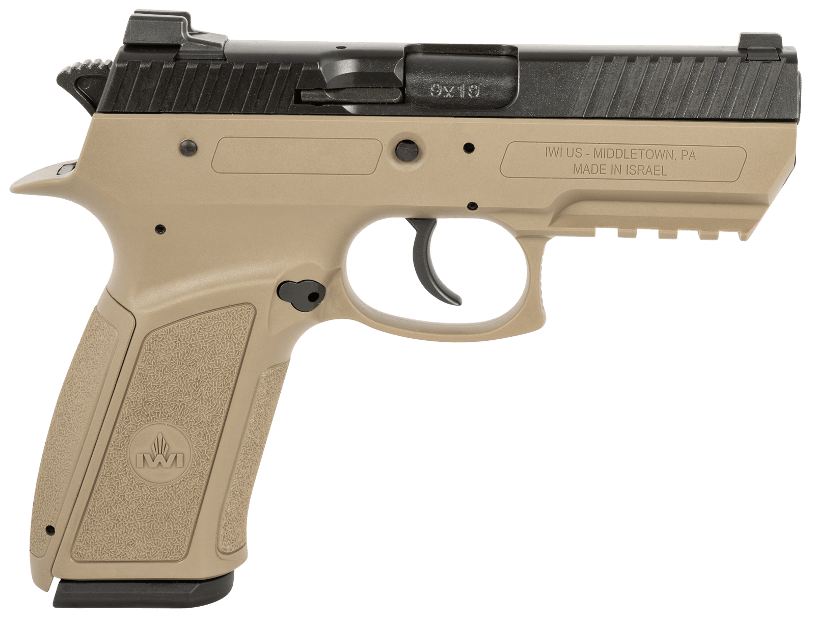 IWI US J941PSL9FDII Jericho 941 Enhanced 9mm Luger Caliber with 3.80" Barrel, 17+1 Capacity, Flat Dark Earth Finish Picatinny Rail Frame, Serrated Black Steel Slide & Polymer Grip