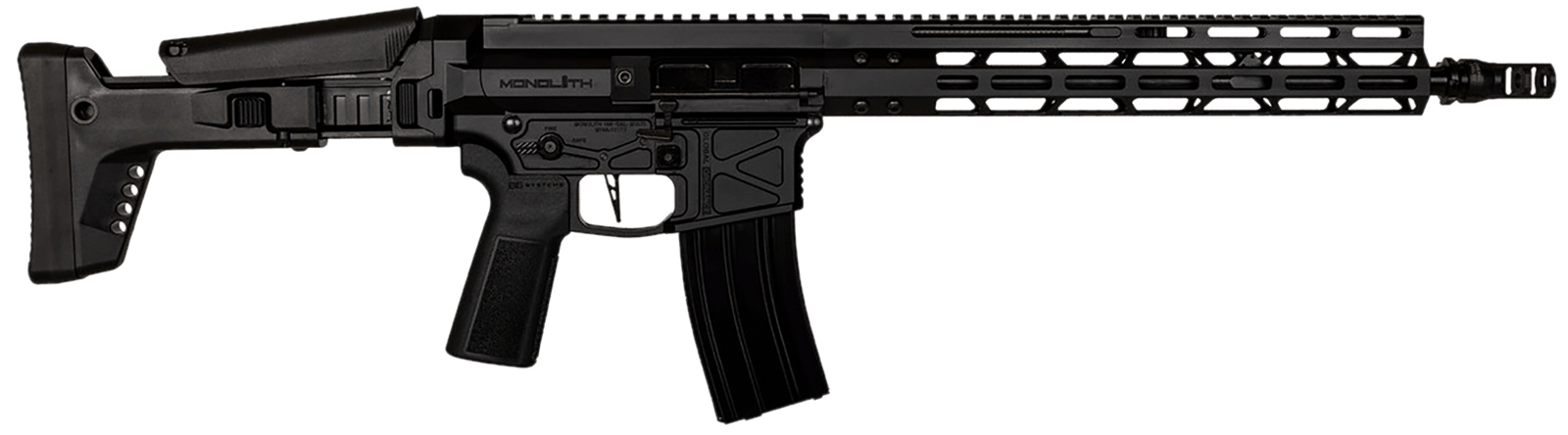 Global Ordnance LLC 197892003216 Monolithic  5.56 NATO 16" Barrel, Keymod Handguard, Modular Black Stock, Black Polymer Grip