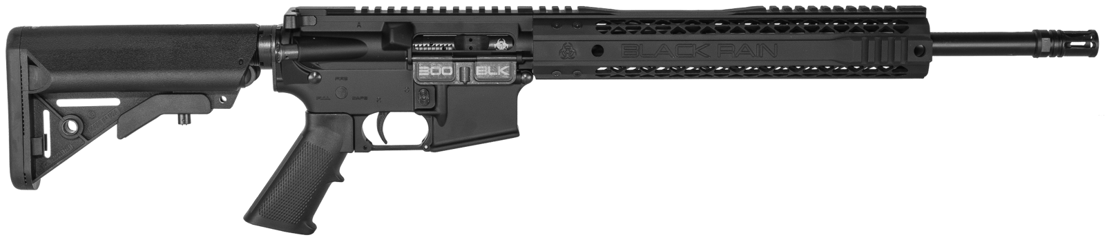 Black Rain BROSPEC15300BLK Spec15  300 Blackout 16" 30+1 Black Hard Coat Anodized Enhanced G.I. Sopmod Stock