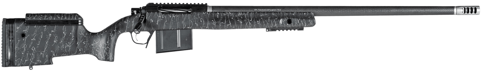 Christensen Arms CA10270285481 BA Tactical Long Range 300 Win Mag 3+1 26" Carbon Fiber Barrel, Black Nitride Finish, Black with Gray Webbing Stock
