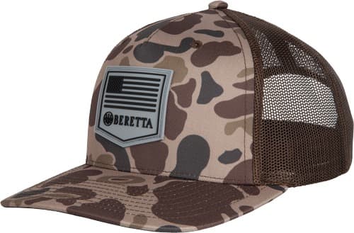 BERETTA CAP PM TRUCKER R 112 RUBBER PATCH BROWN DUCK CAMO!