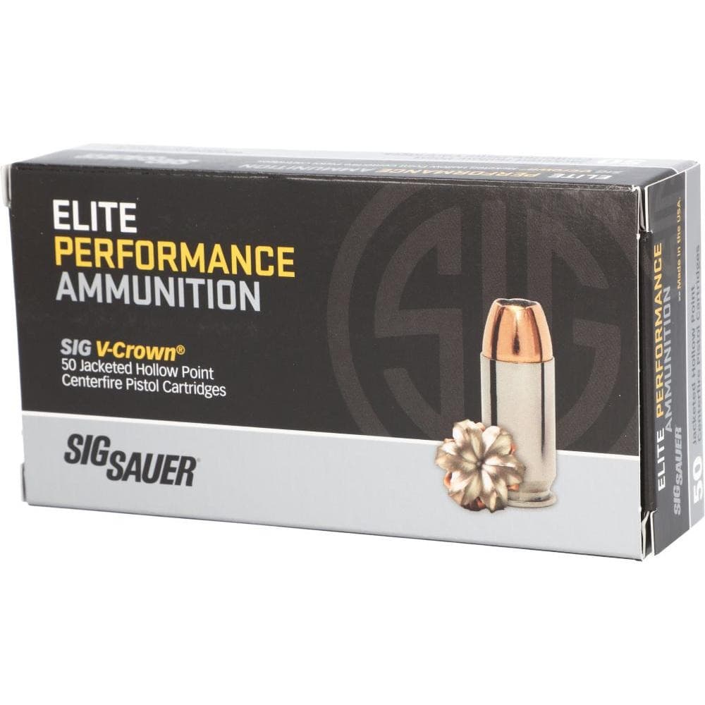 Sig Elite V-Crown Handgun Ammunition .40 S&W 180 gr JHP 985 fps 50/ct