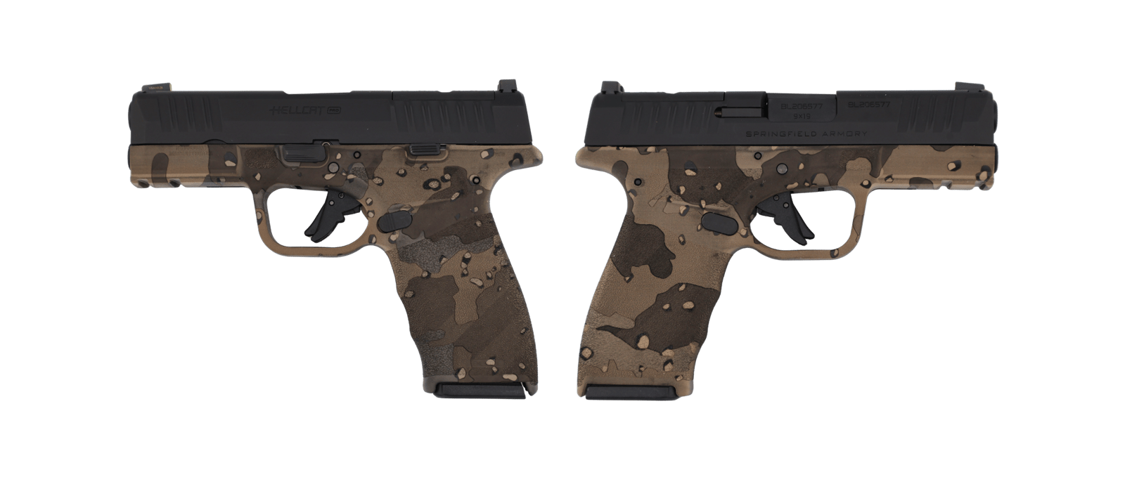 SPRINGFIELD ARMORY HELLCAT PRO 9MM PSTL CHOCOLATE CHIP CAMO 1-15RD/1-17RD 3.7"