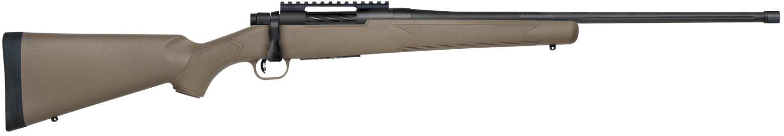 Mossberg 28255 Patriot Predator Full Size 350 Legend 4+1 20" Matte Blued Fluted Threaded Barrel, Matte Blued Picatinny Rail Receiver, Fixed Flat Dark Earth Synthetic Stock
