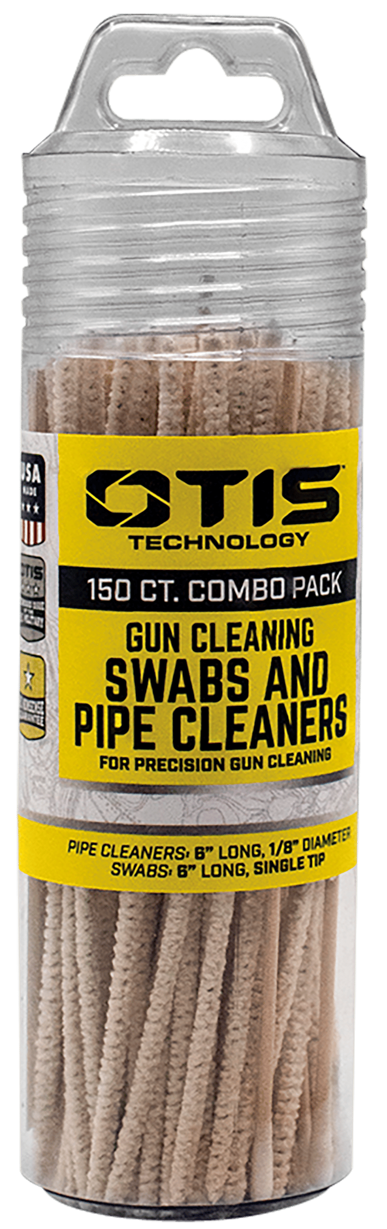 Otis FG241857 Swabs & Pipe Cleaners Combo Pack Cotton/Wood 6" Long 100 Swabs/50 Pipe Cleaners Includes Reusable Storage Tube