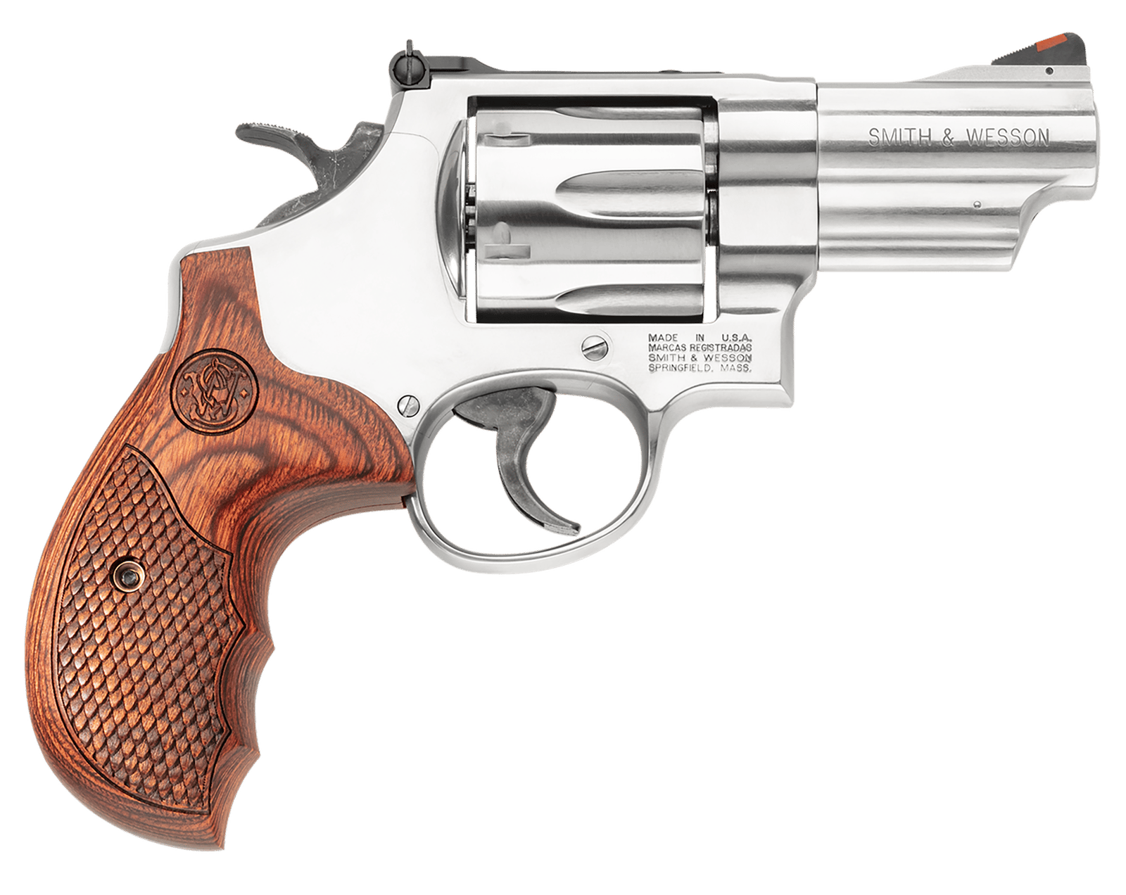 Smith & Wesson 150715 Model 629 Deluxe 44 Rem Mag or 44 S&W Spl Stainless Steel 3" Barrel & 6rd Cylinder, Satin Stainless Steel N-Frame,   Textured Wood Grip